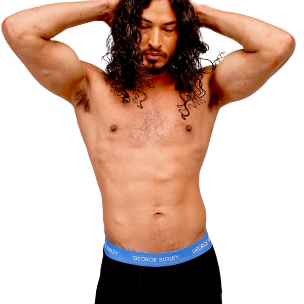 3Pack Boxers Black with Blue/ Grey / Black